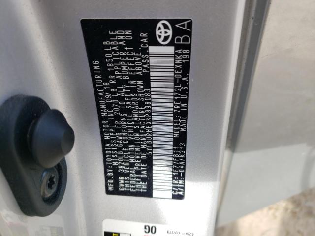 2019 TOYOTA COROLLA L - 5YFBURHEXKP898083