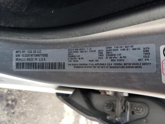 2021 RAM 1500 BIG H - 1C6SRFMT5MN779305