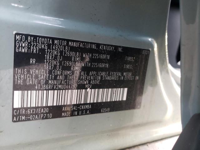 2021 TOYOTA RAV4 XLE P - 4T3B6RFV2MU044792