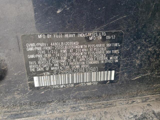JF2SHBAC6DH430940 Subaru Forester 2.5x
