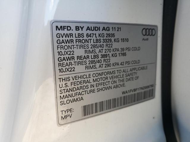 2022 AUDI Q8 PRESTIG - WA1FVBF17ND009750