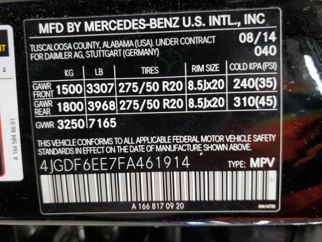 2015 MERCEDES-BENZ GL 450 4MA - 4JGDF6EE7FA461914