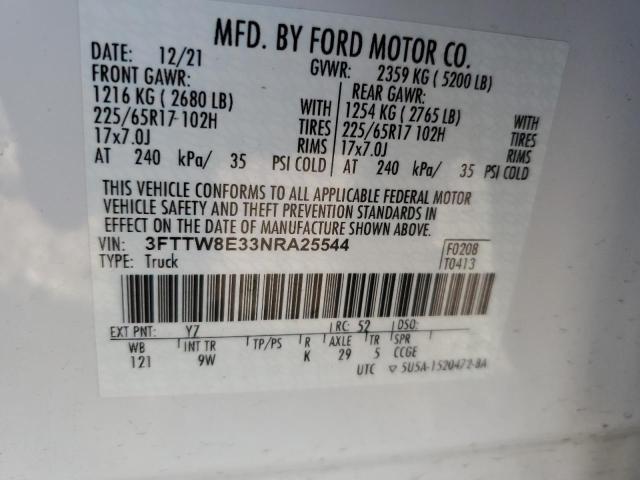2022 FORD MAVERICK X - 3FTTW8E33NRA25544