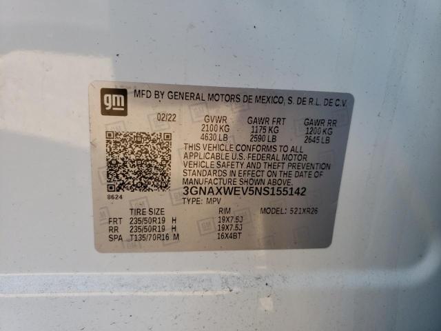 2022 CHEVROLET EQUINOX RS 3GNAXWEV5NS155142