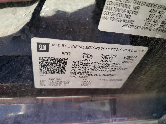 2020 CHEVROLET 1500 - 3GCPYFEL3LG364362