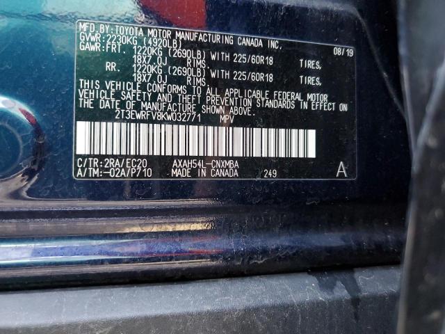 2019 TOYOTA RAV4 XSE - 2T3EWRFV8KW032771