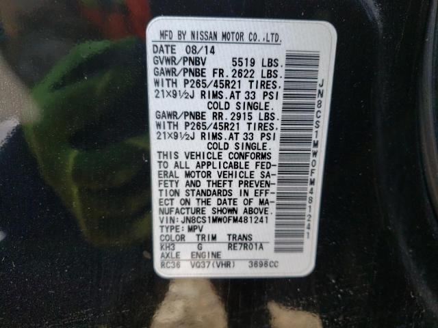 2015 INFINITI QX70 - JN8CS1MW0FM481241