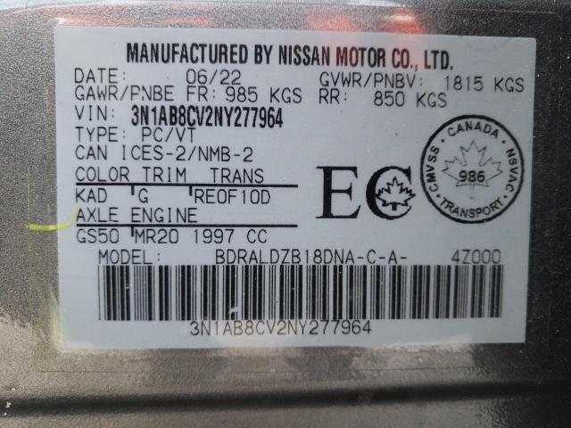 2022 NISSAN SENTRA SV 3N1AB8CV2NY277964