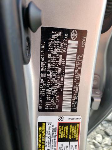 2018 TOYOTA CAMRY L 4T1B11HK2JU002467