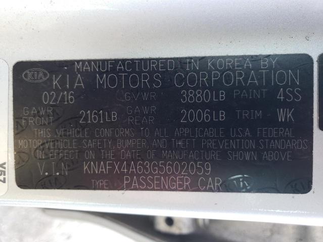 KNAFX4A63G5602059 KIA FORTE LX