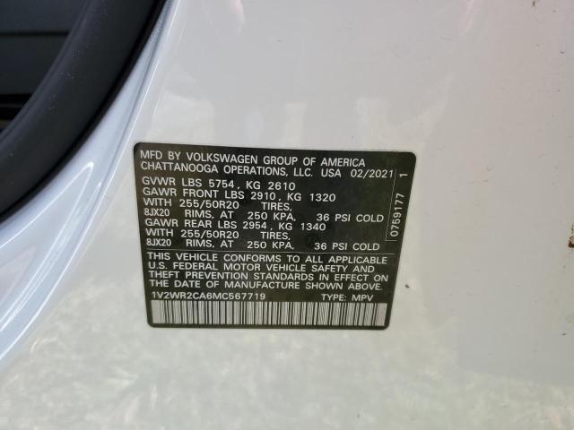 2021 VOLKSWAGEN ATLAS SE - 1V2WR2CA6MC567719