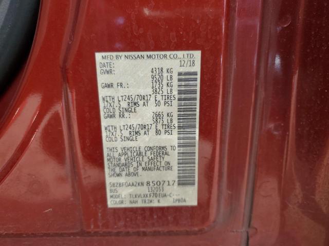 2019 NISSAN NV 3500 - 5BZBF0AA2KN850717