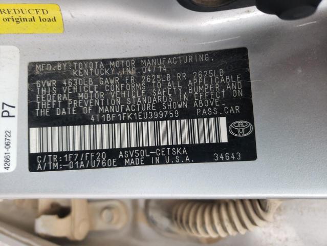 VIN 1FMCU9GDXJUA82968 2014 TOYOTA CAMRY no.12