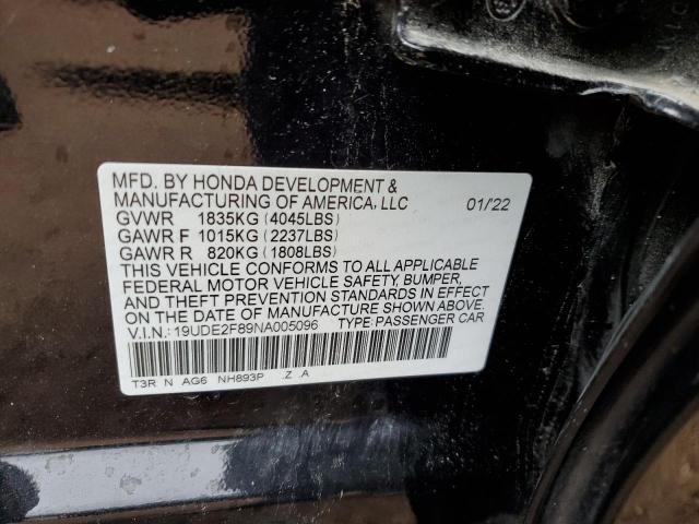 2022 ACURA ILX PREMIUM A-SPEC VIN: 19UDE2F89NA005096
