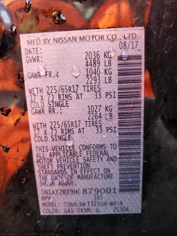 5N1AT2MT9HC879001 Nissan ROGUE S