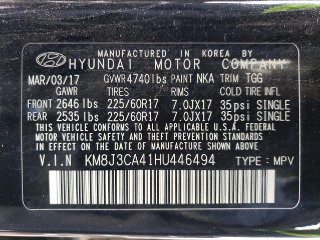 2017 HYUNDAI TUCSON LIM - KM8J3CA41HU446494