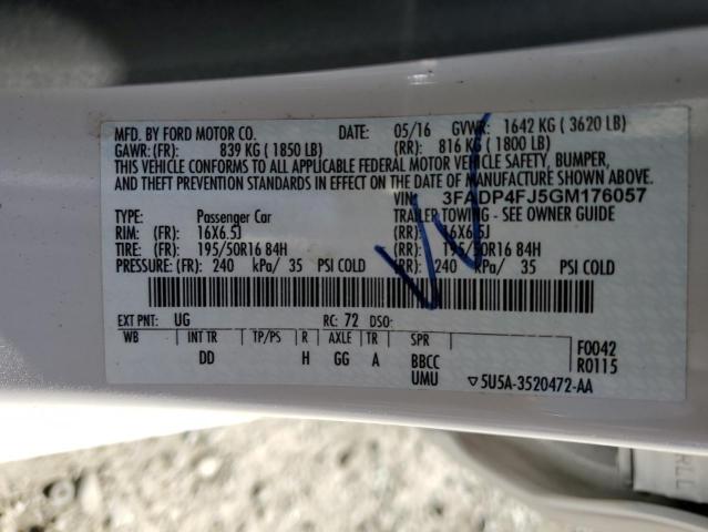 2016 FORD FIESTA TIT 3FADP4FJ5GM176057