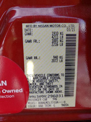 2015 NISSAN ALTIMA 2.5 - 1N4AL3AP0FC296031