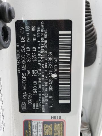 3KPA25AD1LE328889 KIA RIO LX