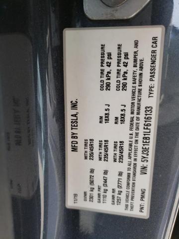 5YJ3E1EB1LF616133 Tesla MODEL 3