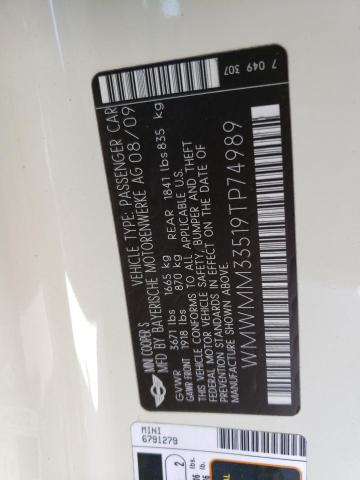 WMWMM33519TP74989 Mini Cooper