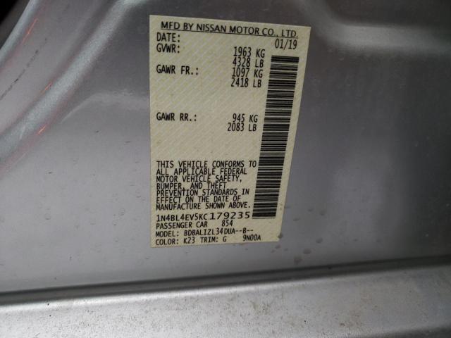 2019 NISSAN ALTIMA SL - 1N4BL4EV5KC179235