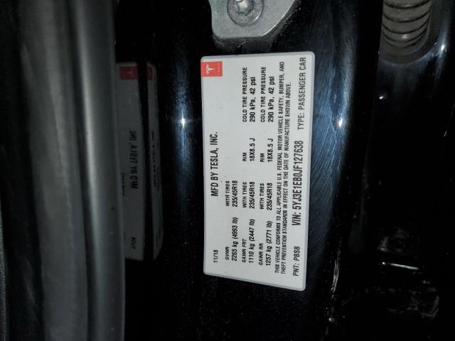 5YJ3E1EB0JF127638 Tesla MODEL 3