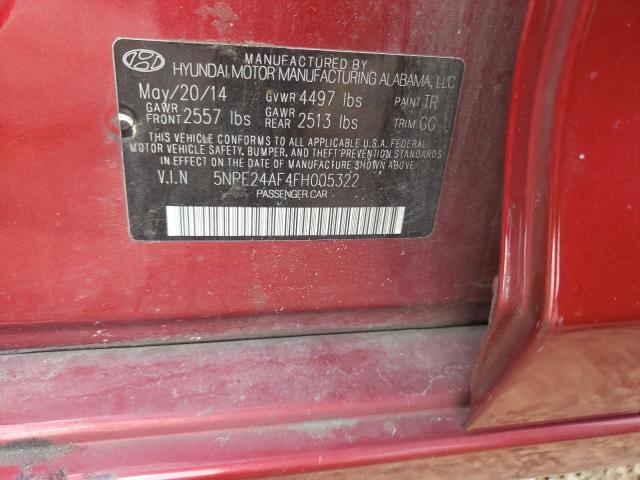 5NPE24AF4FH005322 Hyundai SONATA SE