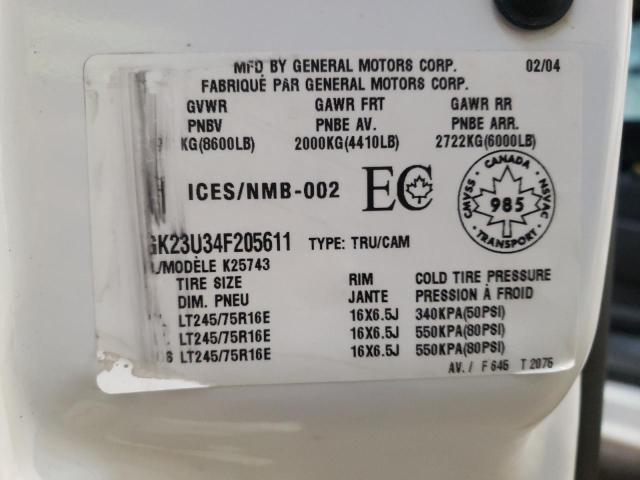 1GTGK23U34F205611 GMC Sierra K2500 Crew Cab