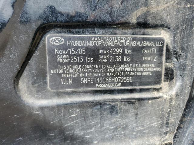5NPET46C86H072596 Hyundai SONATA GL