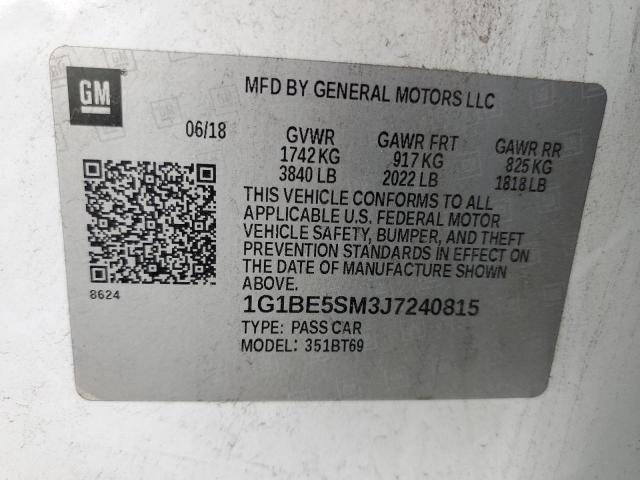 2018 CHEVROLET CRUZE LT - 1G1BE5SM3J7240815