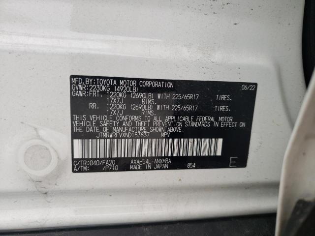 2022 TOYOTA RAV4 XLE JTMRWRFVXND153837