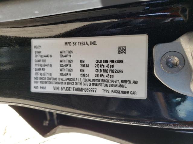 5YJ3E1EA0MF069977 Tesla MODEL 3