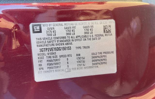 3GTP2VE76DG156153 GMC Sierra K1500 Sle
