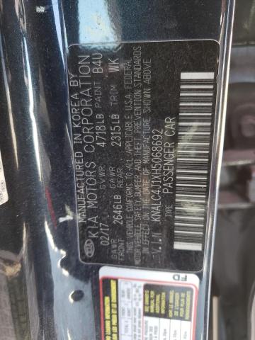 2017 KIA CADENZA PR - KNALC4J1XH5068692