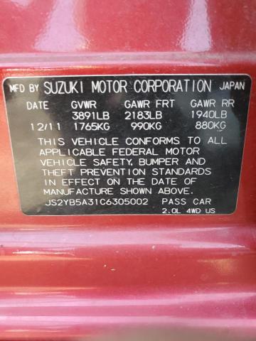 JS2YB5A31C6305002 Suzuki SX4