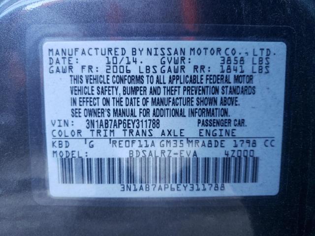 VIN 3N1AB7AP6EY311788 2014 NISSAN SENTRA no.12