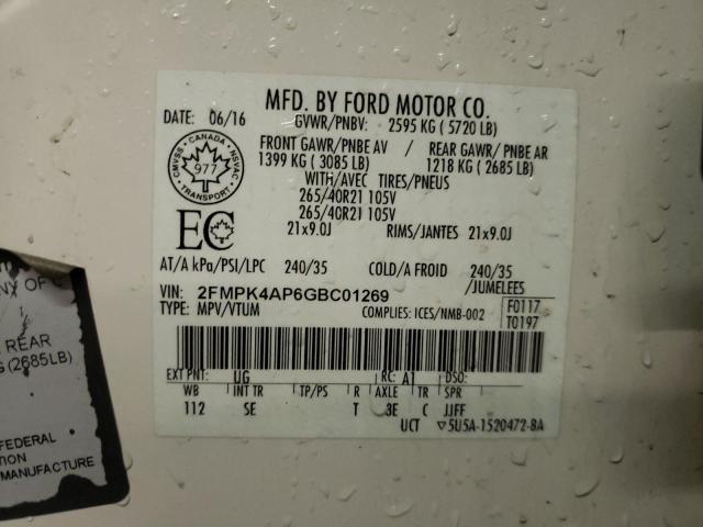 2016 FORD EDGE SPORT - 2FMPK4AP6GBC01269