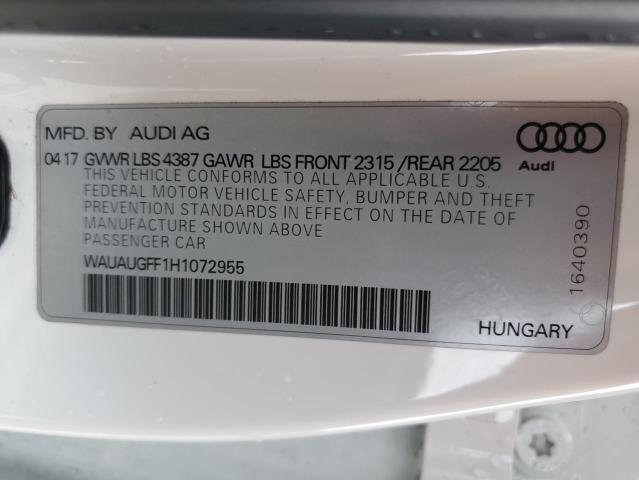 2017 AUDI A3 PREMIUM - WAUAUGFF1H1072955