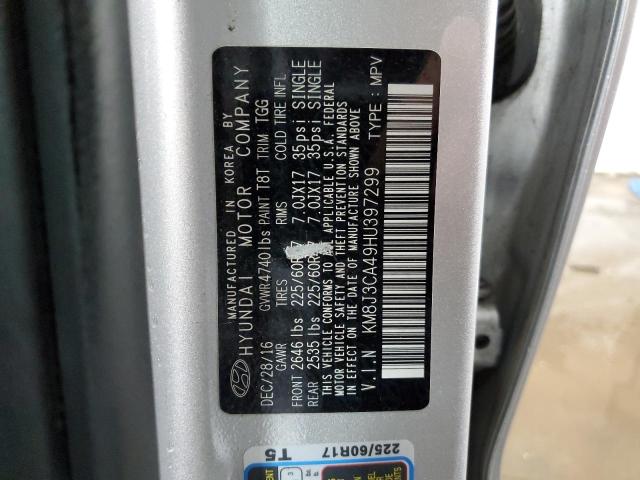 2017 HYUNDAI TUCSON LIM - KM8J3CA49HU397299