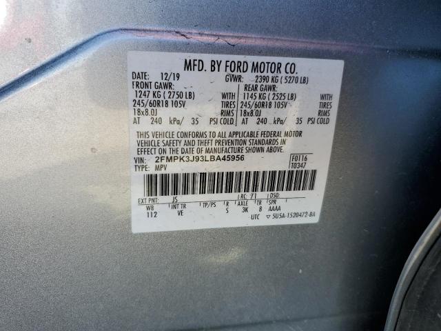 2020 FORD EDGE SEL 2FMPK3J93LBA45956