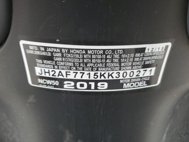 2019 HONDA NCW50 JH2AF7715KK300271