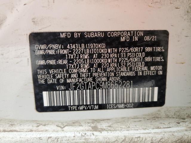 JF2GTAPC9M8652281 Subaru Crosstrek Premium