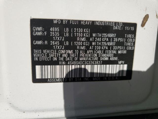 4S4BSADC3G3263827 Subaru Outback 2.5i Premium