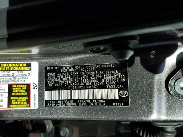 2018 TOYOTA CAMRY L - 4T1B11HK2JU634367