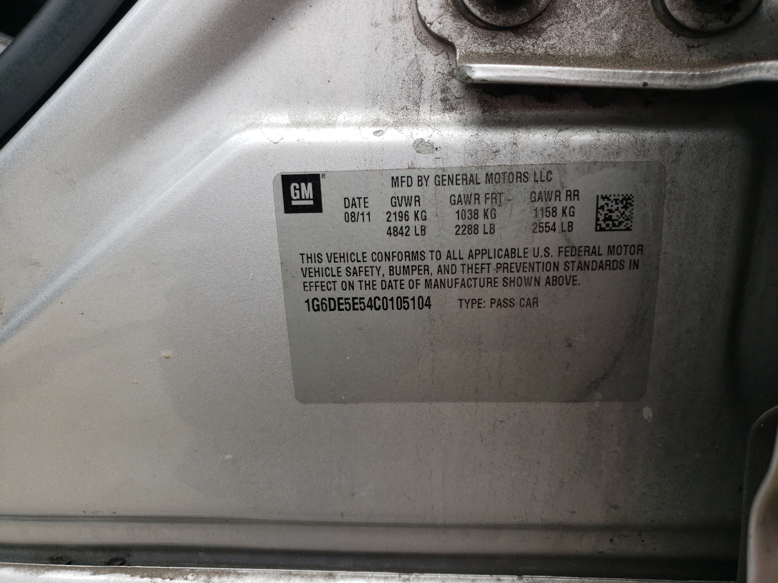 1G6DE5E54C0105104 2012 Cadillac Cts Luxury Collection