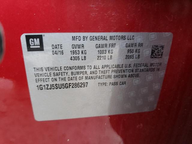 2016 CHEVROLET MALIBU HYB - 1G1ZJ5SU5GF286297