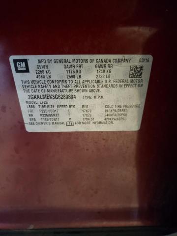 2GKALMEK3G6289894 GMC Terrain Sle