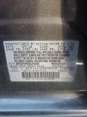 3N1CN7APXKL815236 Nissan VERSA S
