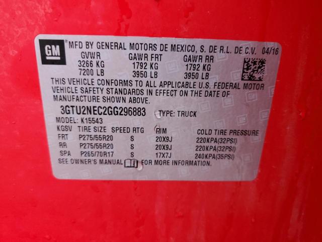 3GTU2NEC2GG296883 GMC Sierra K1500 Slt